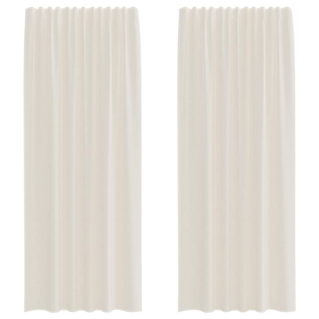 Voile Curtains with Rod Pockets 2 pcs Cream