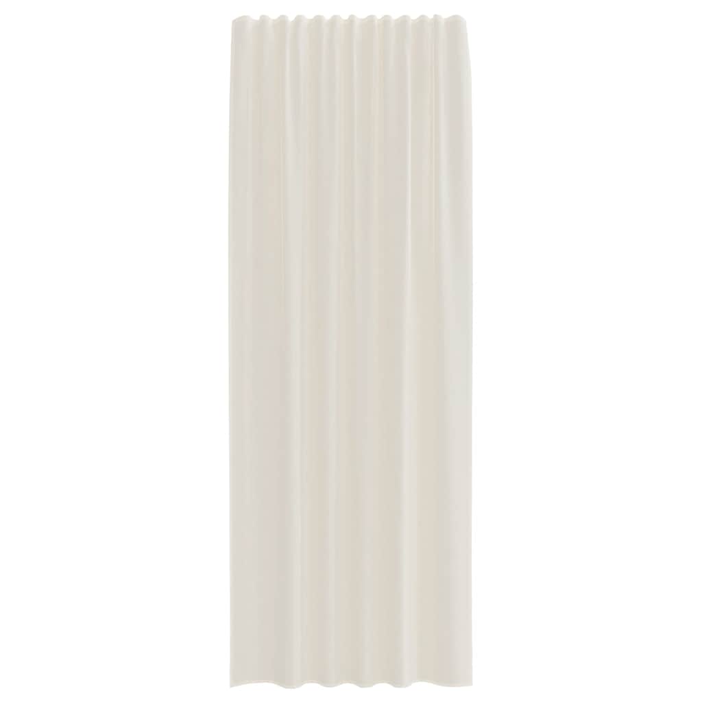 Voile Curtains with Rod Pockets 2 pcs Cream