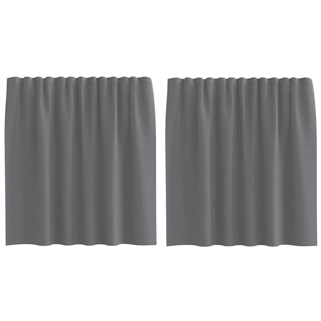 Voile Curtains with Rod Pockets 2 pcs Dark Grey