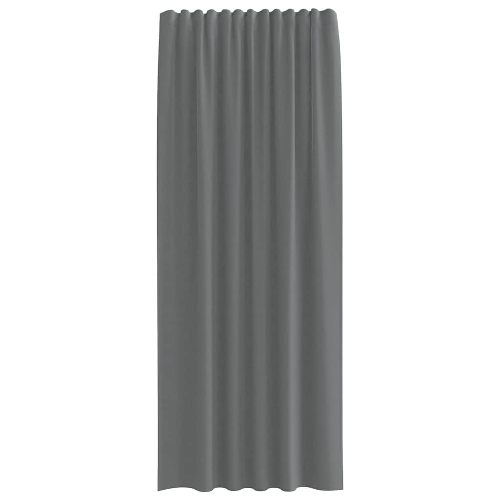 Voile Curtains with Rod Pockets 2 pcs Dark Grey