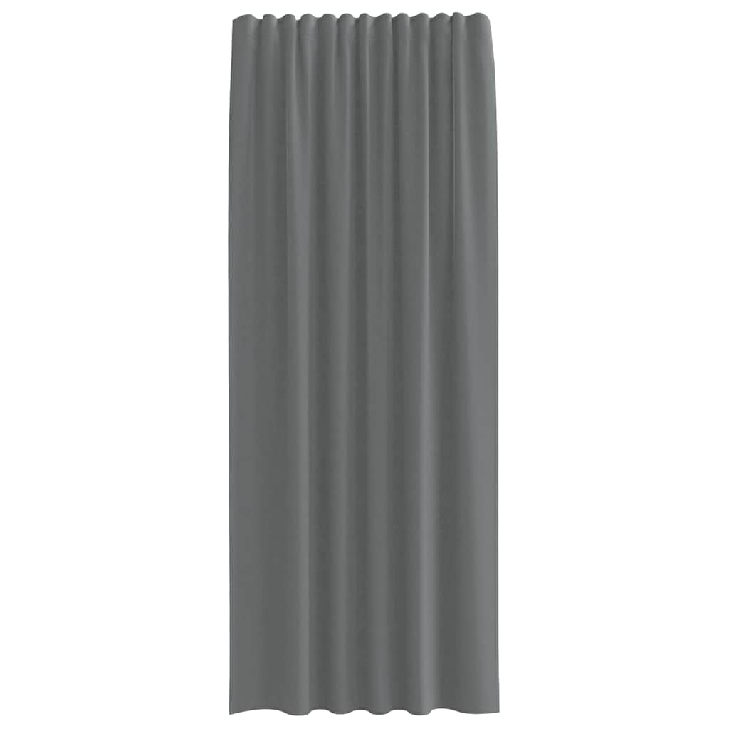 Voile Curtains with Rod Pockets 2 pcs Dark Grey