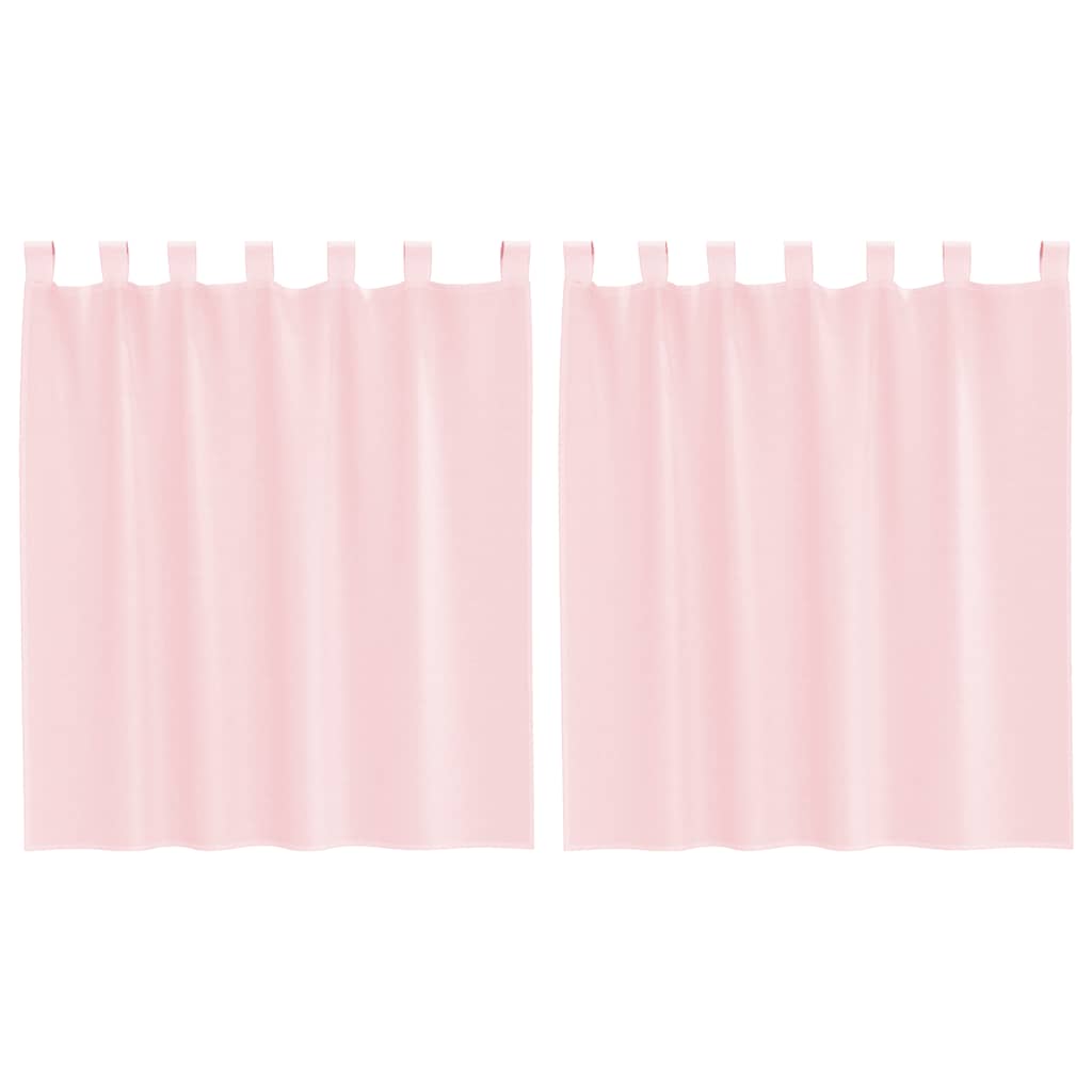 Voile Curtains with Rod Pockets 2 pcs Light Pink