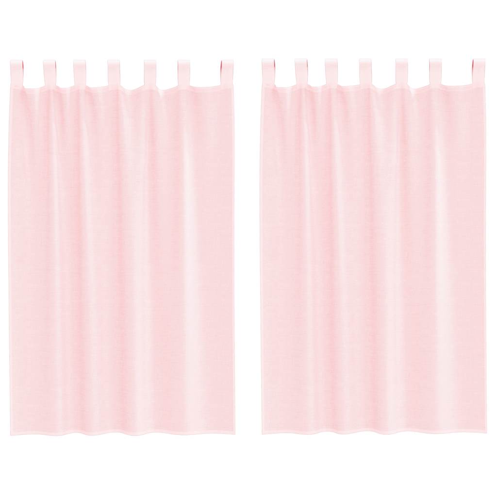 Voile Curtains with Rod Pockets 2 pcs Light Pink