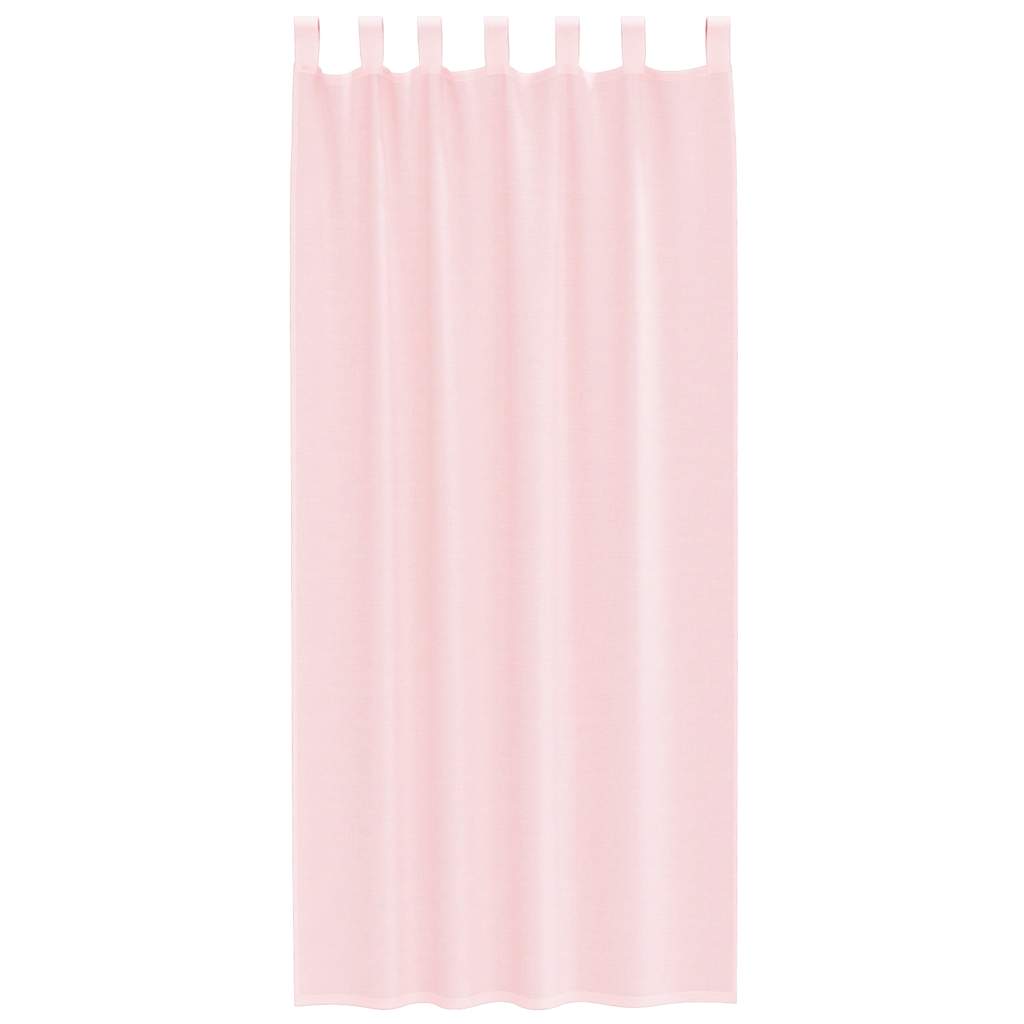 Voile Curtains with Rod Pockets 2 pcs Light Pink