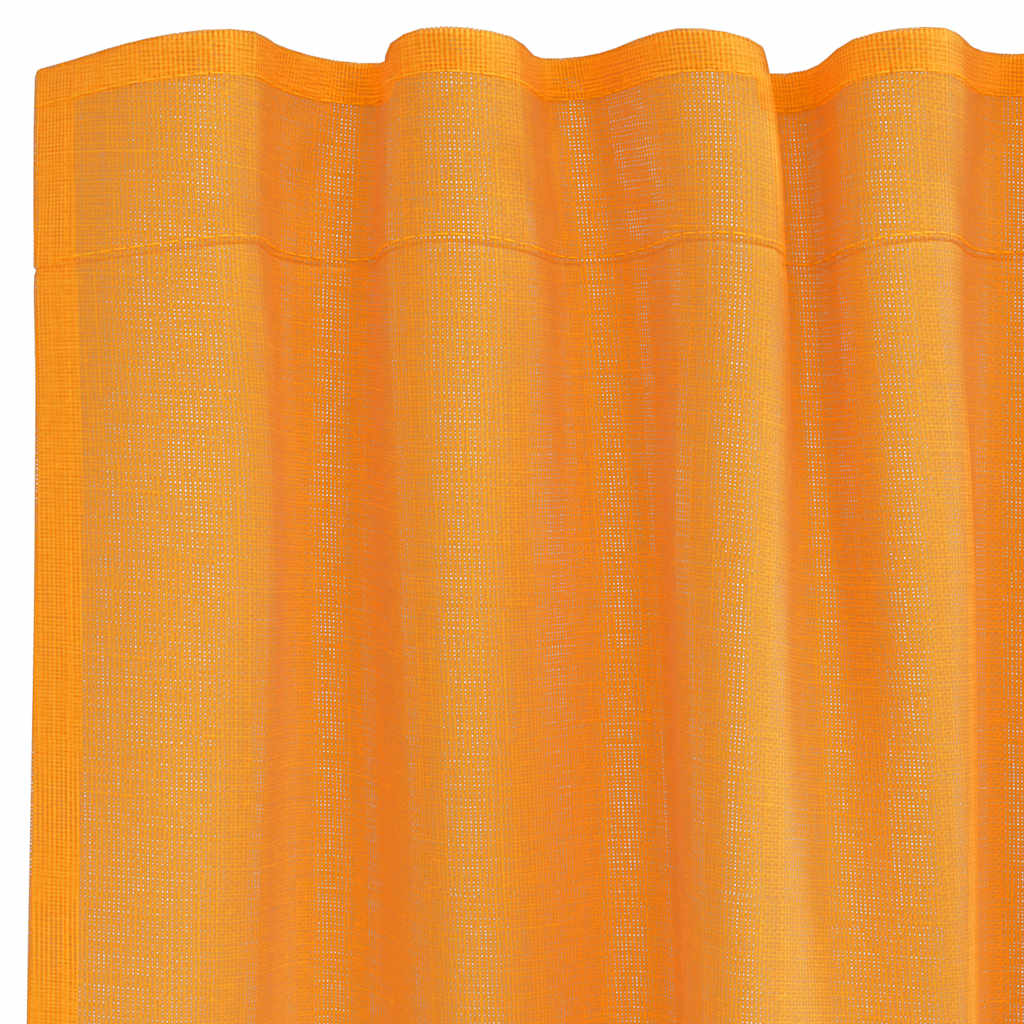 Voile Curtains with Rod Pockets 2 pcs Orange