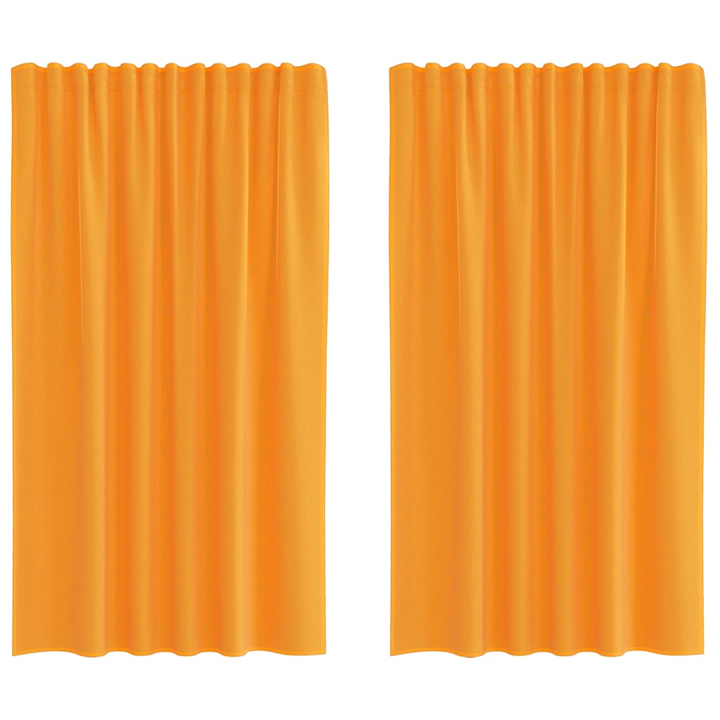 Voile Curtains with Rod Pockets 2 pcs Orange