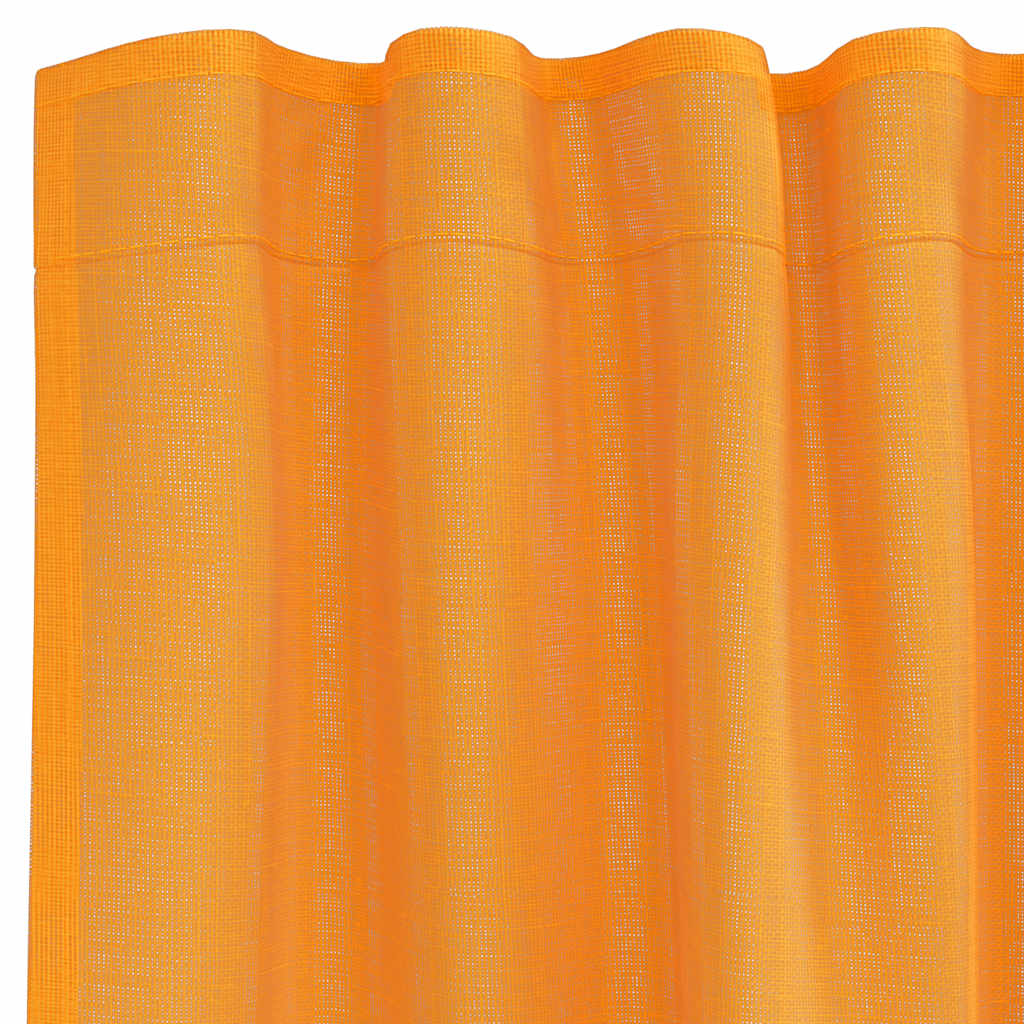Voile Curtains with Rod Pockets 2 pcs Orange