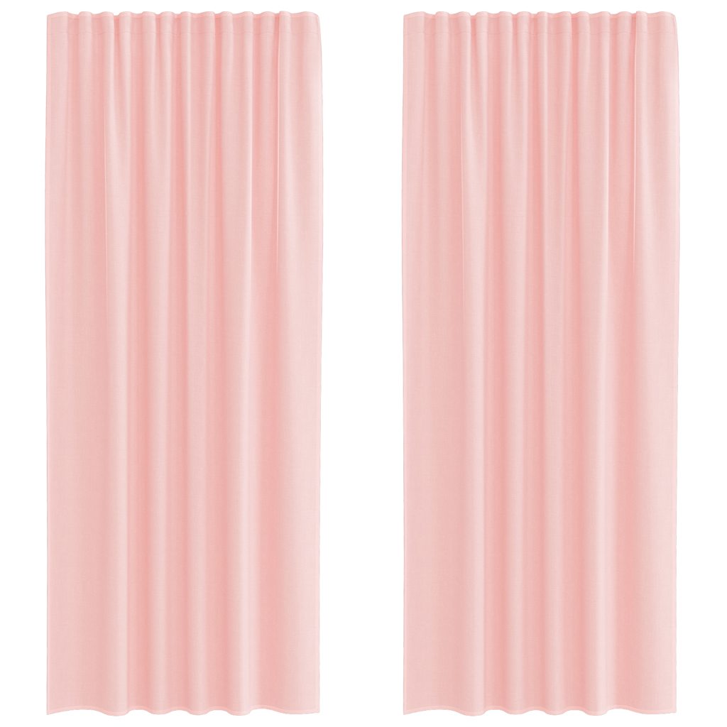 Voile Curtains with Rod Pockets 2 pcs Pink