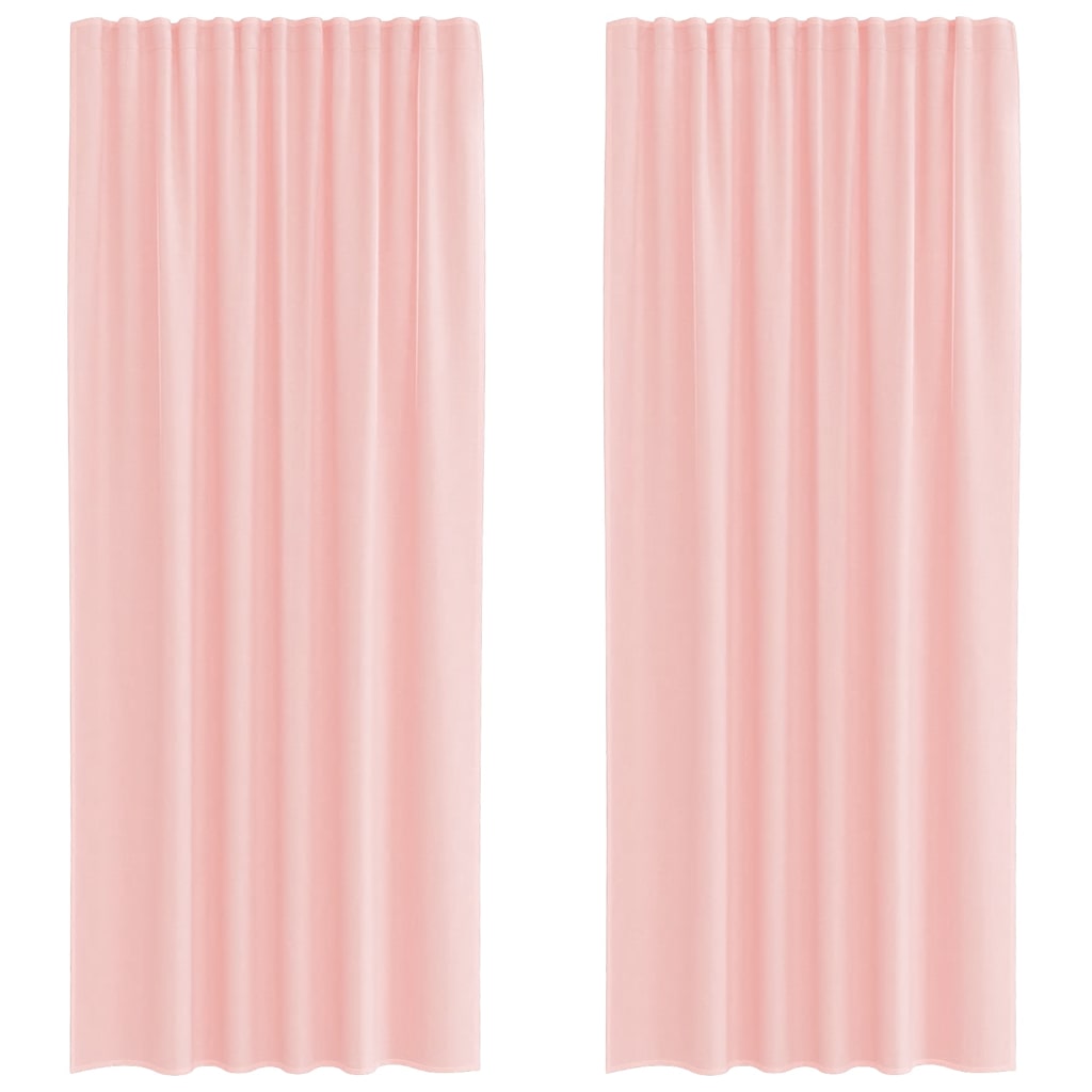 Voile Curtains with Rod Pockets 2 pcs Pink