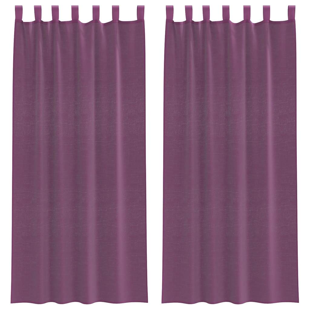 Voile Curtains with Rod Pockets 2 pcs Purple