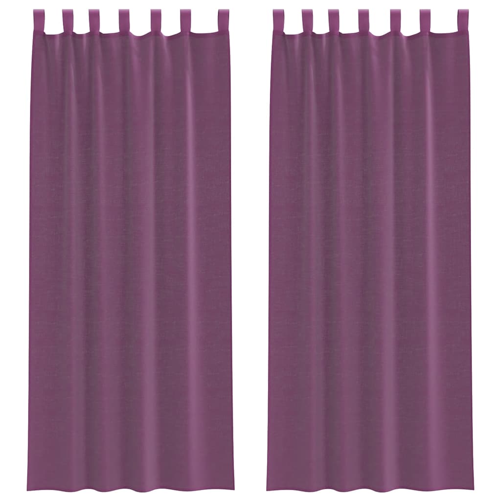 Voile Curtains with Rod Pockets 2 pcs Purple