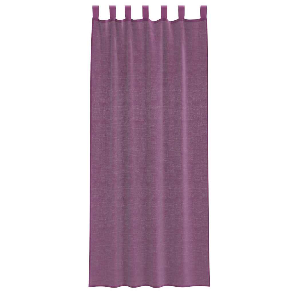 Voile Curtains with Rod Pockets 2 pcs Purple