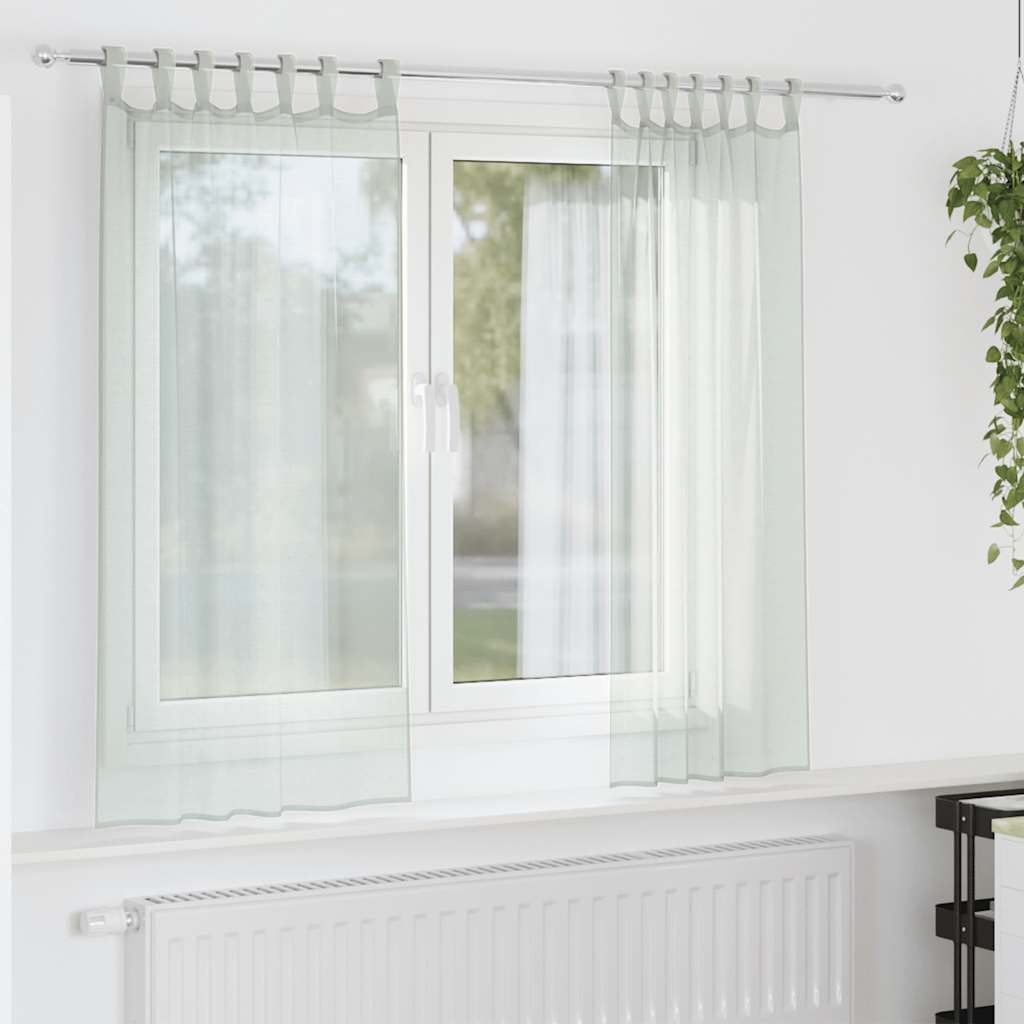 Voile Curtains with Rod Pockets 2 pcs Light Grey