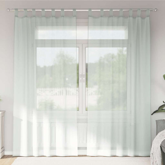 Voile Curtains with Rod Pockets 2 pcs Light Grey