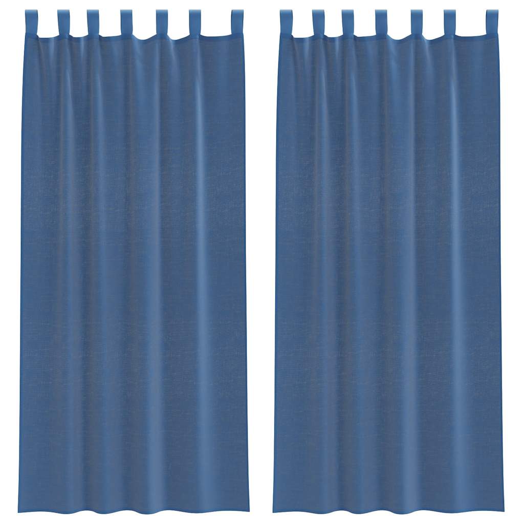 Voile Curtains with Rod Pockets 2 pcs Royal Blue