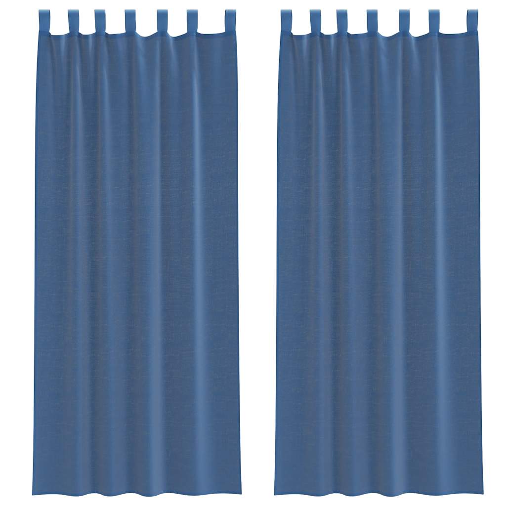 Voile Curtains with Rod Pockets 2 pcs Royal Blue