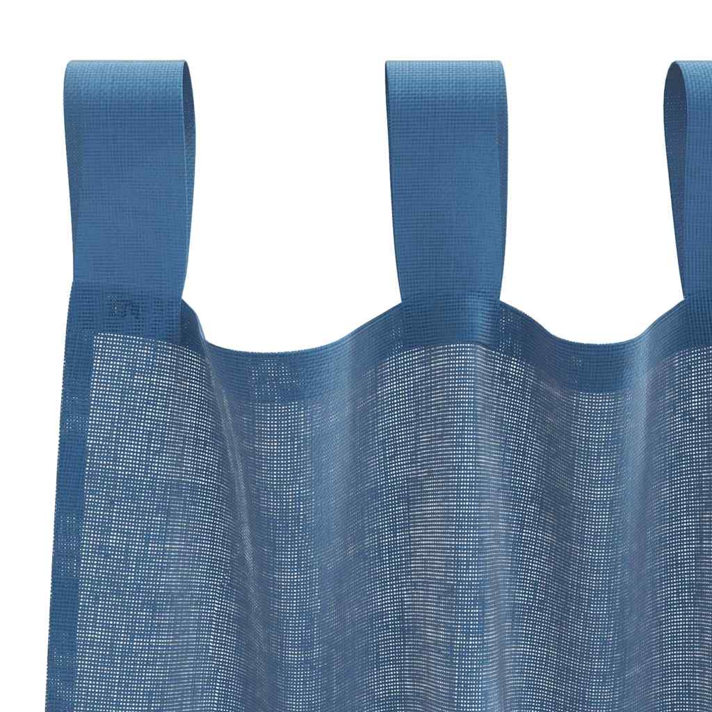 Voile Curtains with Rod Pockets 2 pcs Royal Blue