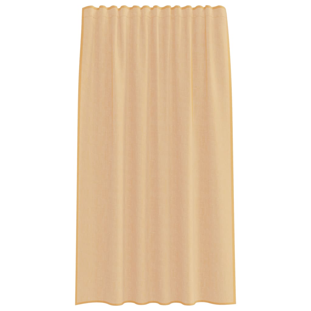 Voile Curtains with Rod Pockets 2 pcs Sand