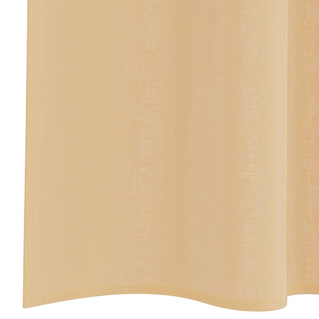 Voile Curtains with Rod Pockets 2 pcs Sand