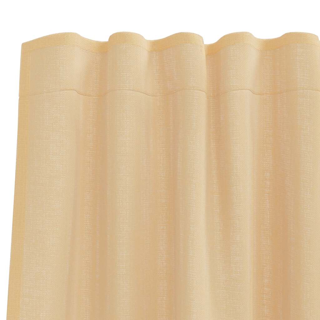 Voile Curtains with Rod Pockets 2 pcs Sand