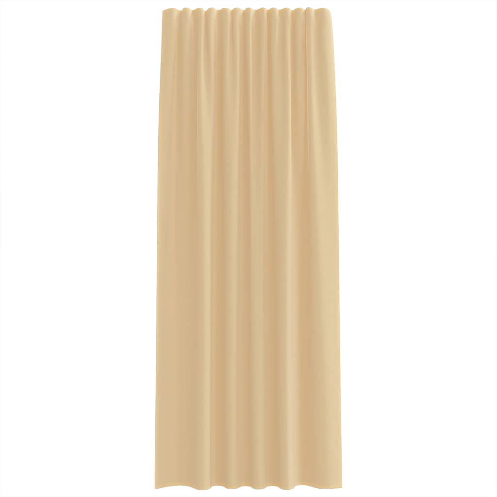 Voile Curtains with Rod Pockets 2 pcs Sand