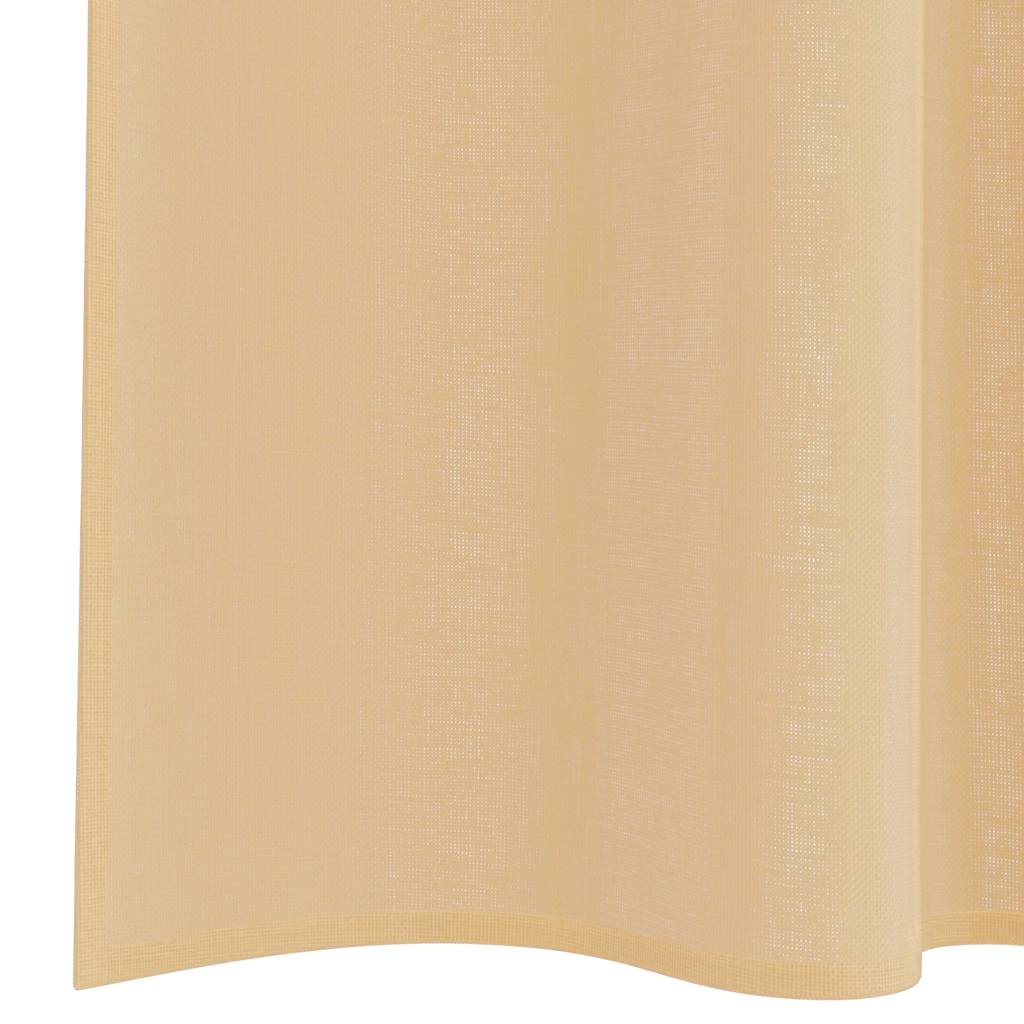 Voile Curtains with Rod Pockets 2 pcs Sand