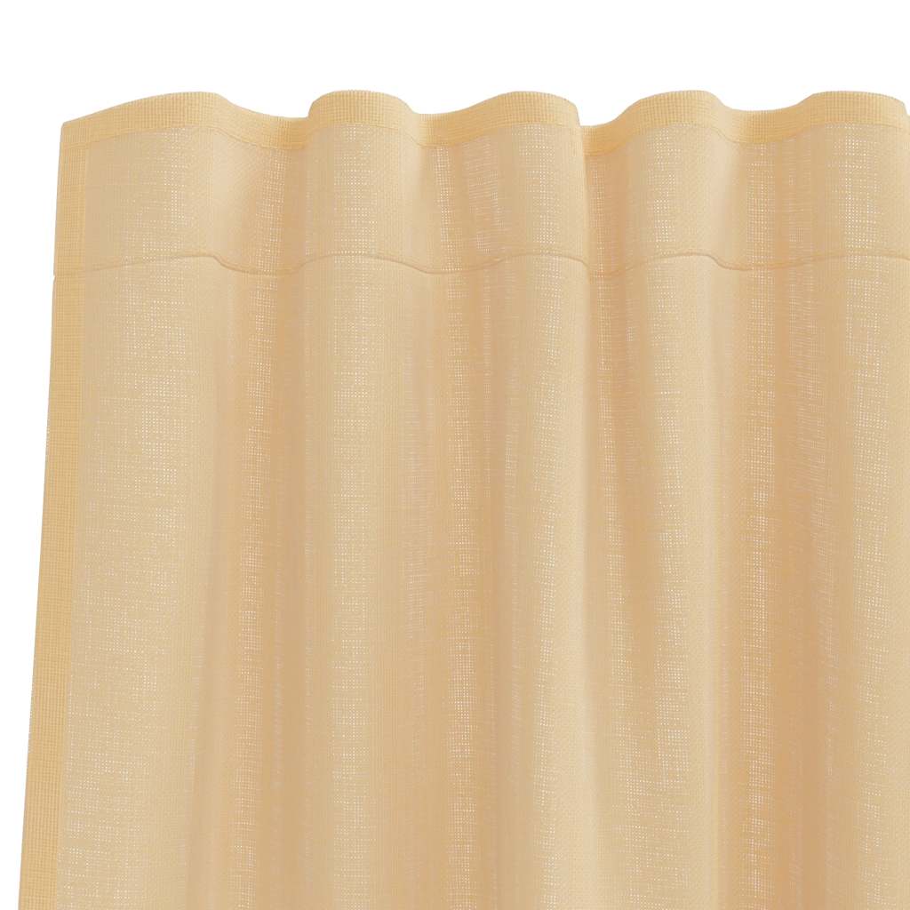 Voile Curtains with Rod Pockets 2 pcs Sand