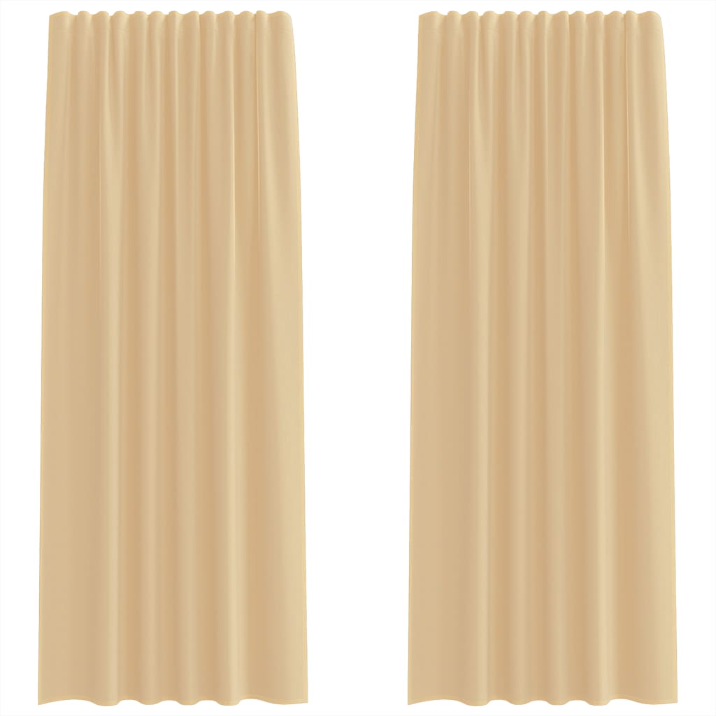 Voile Curtains with Rod Pockets 2 pcs Sand