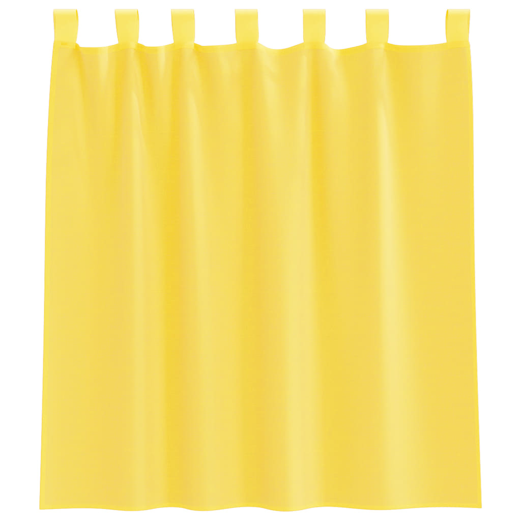 Voile Curtains with Rod Pockets 2 pcs Yellow
