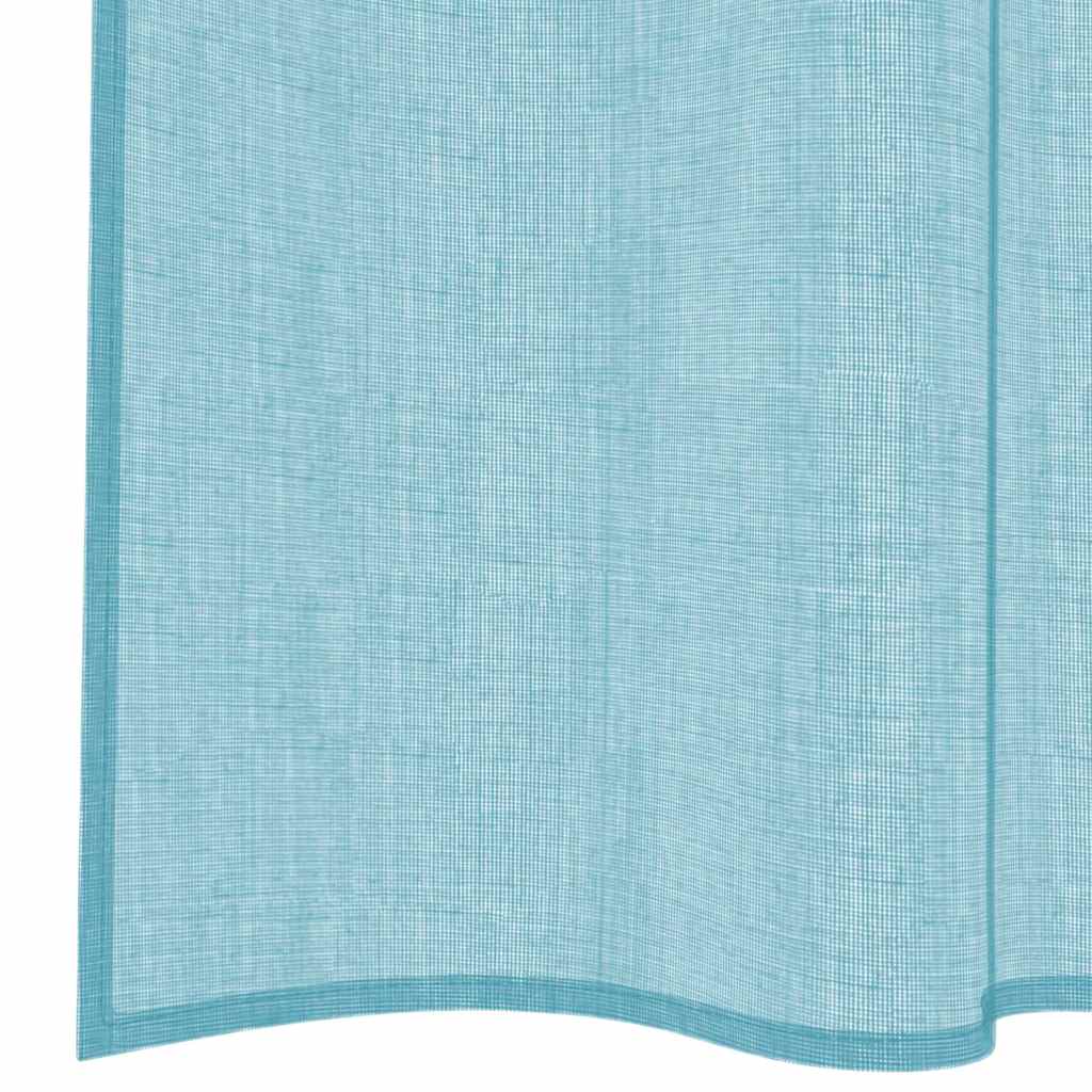 Voile Curtains with Rod Pockets 2 pcs Turquoise