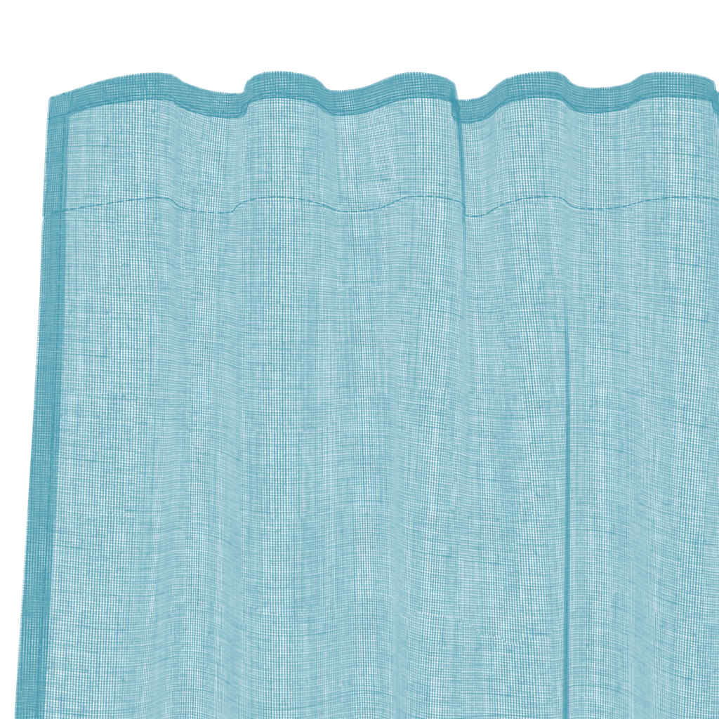 Voile Curtains with Rod Pockets 2 pcs Turquoise