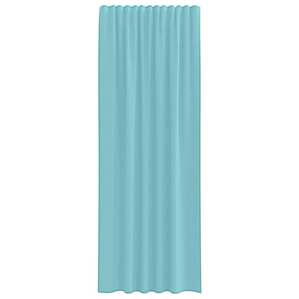 Voile Curtains with Rod Pockets 2 pcs Turquoise