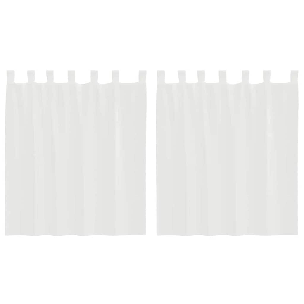 Voile Curtains with Rod Pockets 2 pcs White