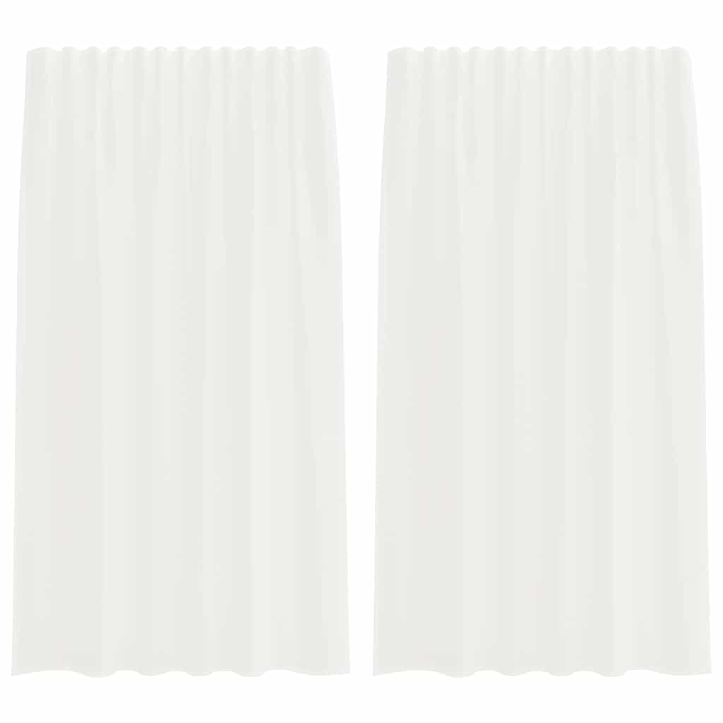 Voile Curtains with Rod Pockets 2 pcs White