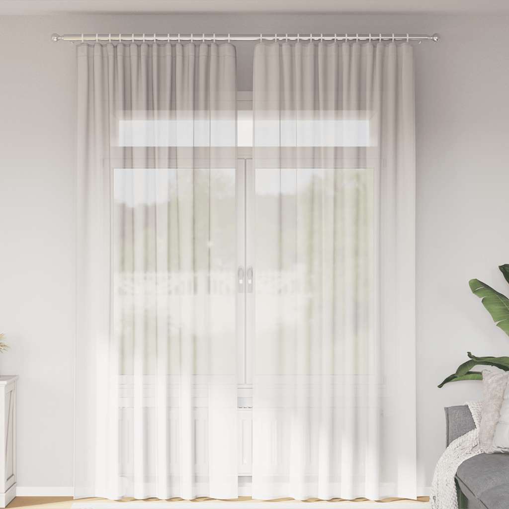 Voile Curtains with Rod Pockets 2 pcs White