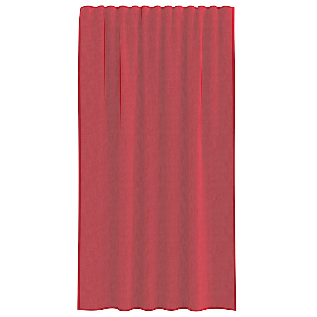 Voile Curtains with Rod Pockets 2 pcs Wine Red