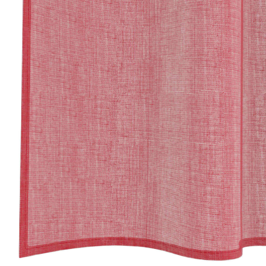 Voile Curtains with Rod Pockets 2 pcs Wine Red