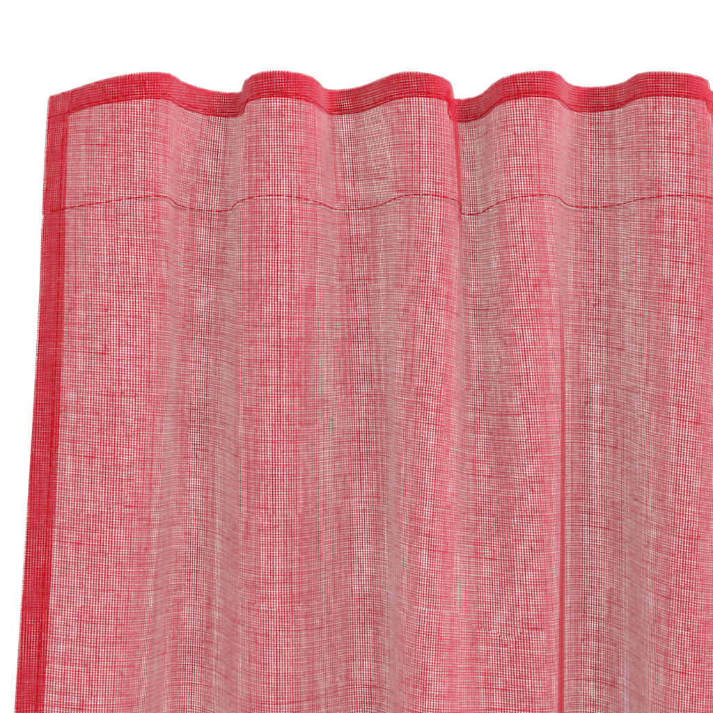Voile Curtains with Rod Pockets 2 pcs Wine Red