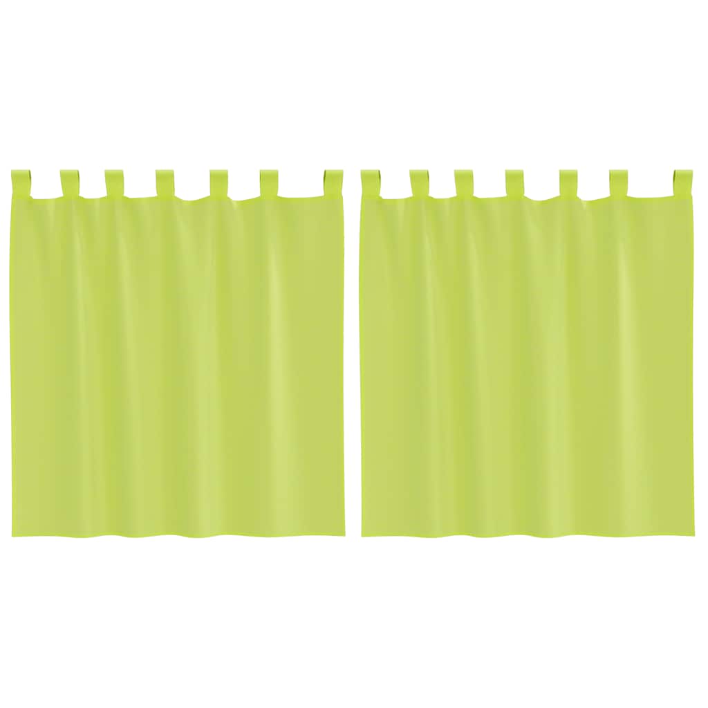 Voile Curtains with Tab Top 2 pcs Apple Green