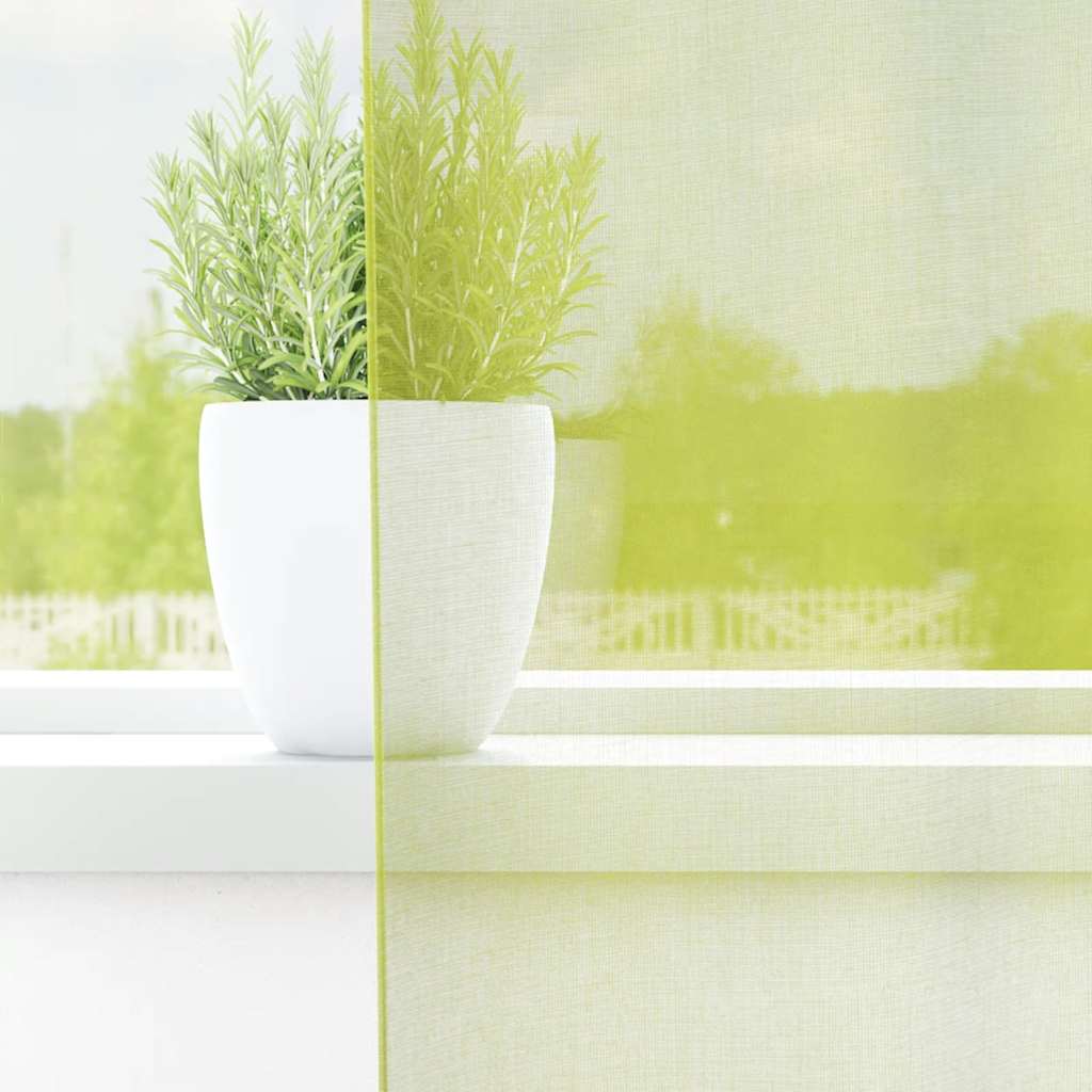 Voile Curtains with Tab Top 2 pcs Apple Green