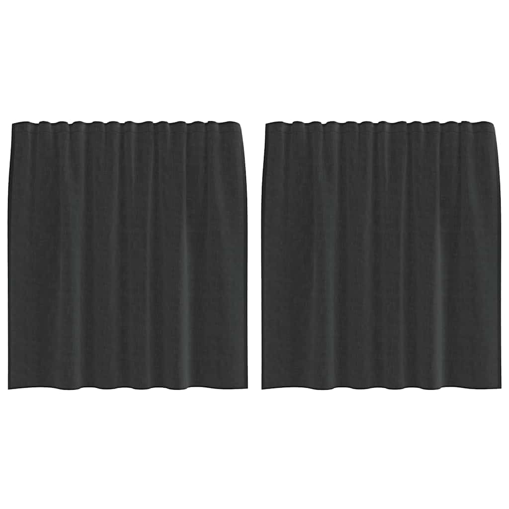 Voile Curtains with Tab Top 2 pcs Black