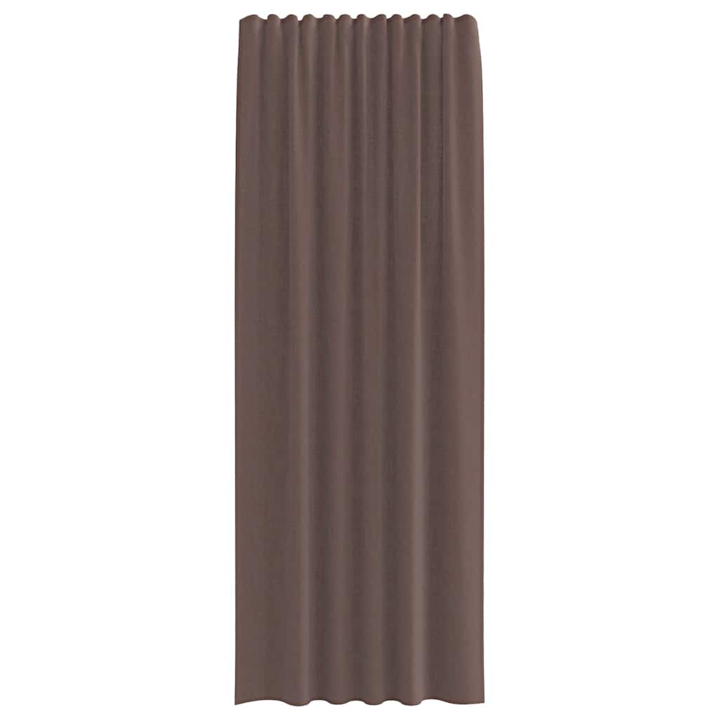 Voile Curtains with Tab Top 2 pcs Brown