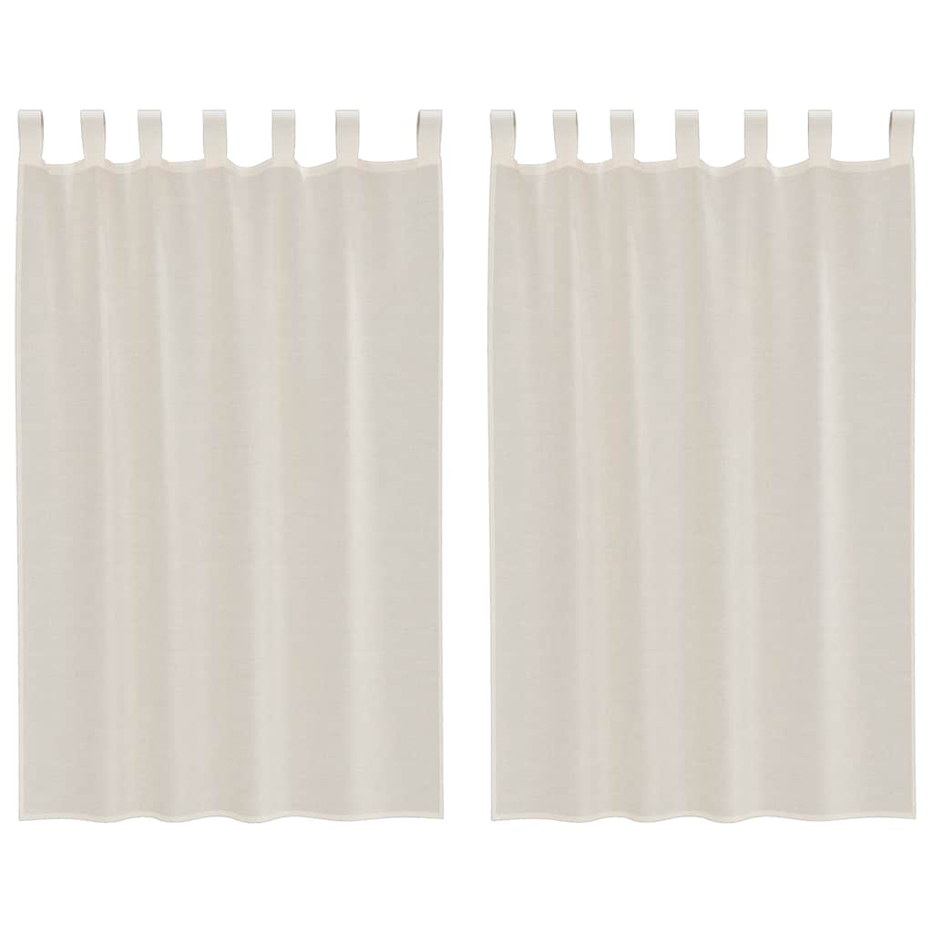 Voile Curtains with Tab Top 2 pcs Cream