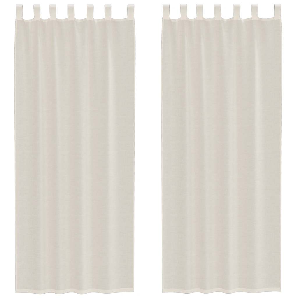Voile Curtains with Tab Top 2 pcs Cream
