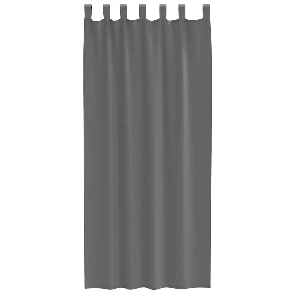 Voile Curtains with Loops 2 pcs Dark Grey 140x245 cm