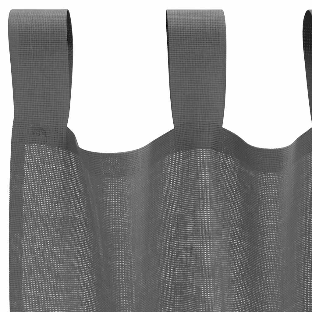 Voile Curtains with Loops 2 pcs Dark Grey 140x245 cm