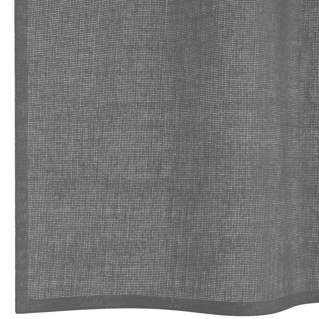 Voile Curtains with Loops 2 pcs Dark Grey 140x245 cm