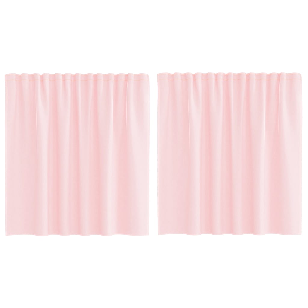 Voile Curtains with Loops 2 pcs Light Pink 140x140 cm
