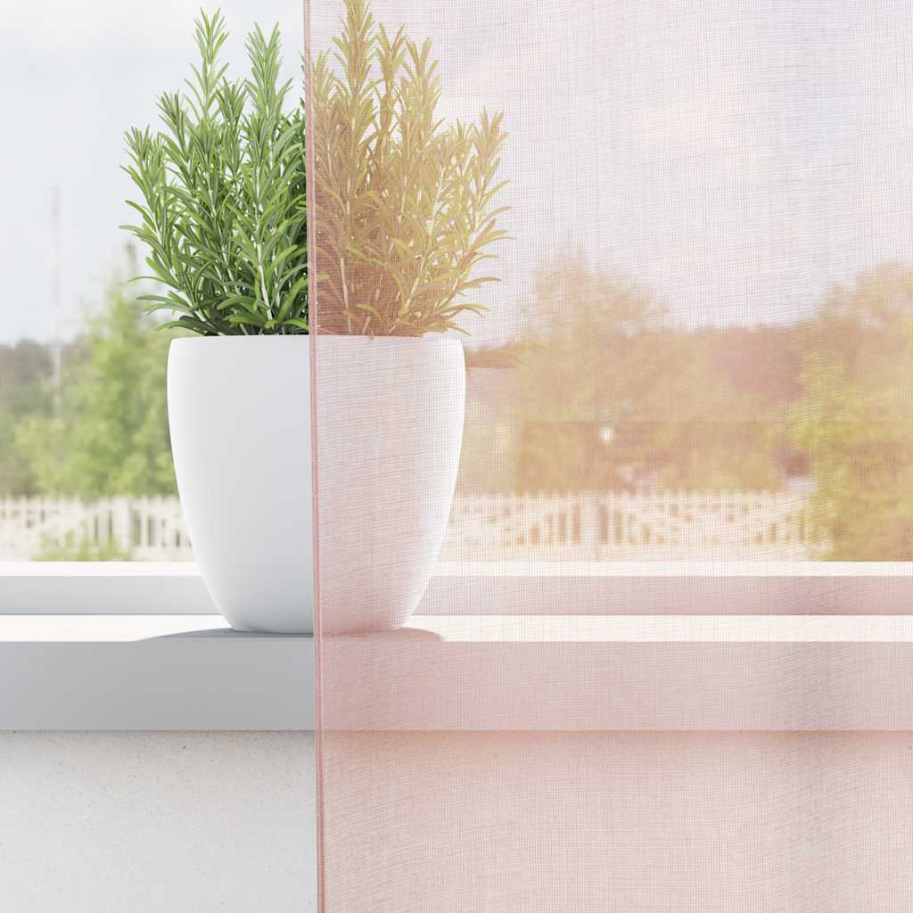 Voile Curtains with Loops 2 pcs Light Pink 140x140 cm
