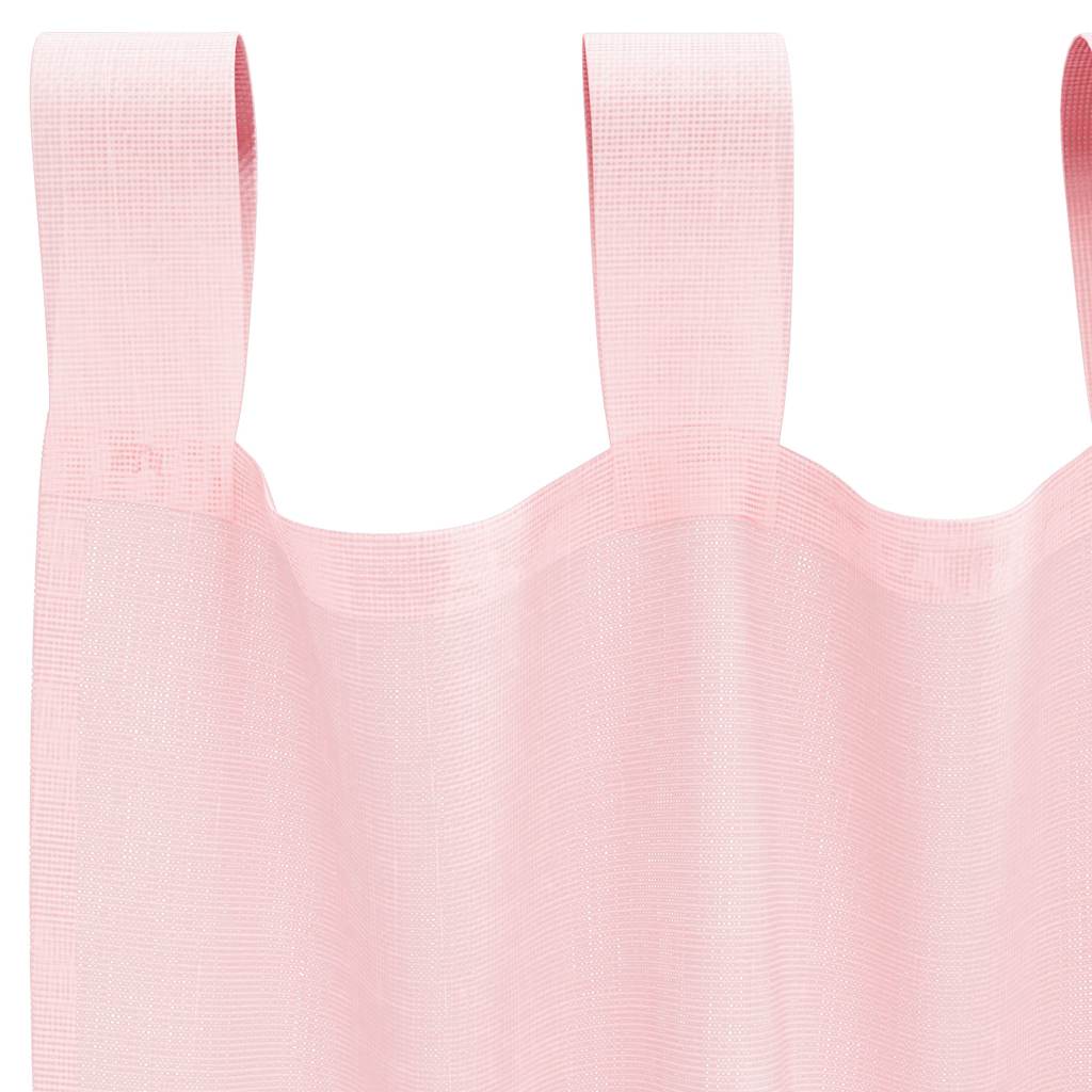 Voile Curtains with Loops 2 pcs Light Pink 140x140 cm